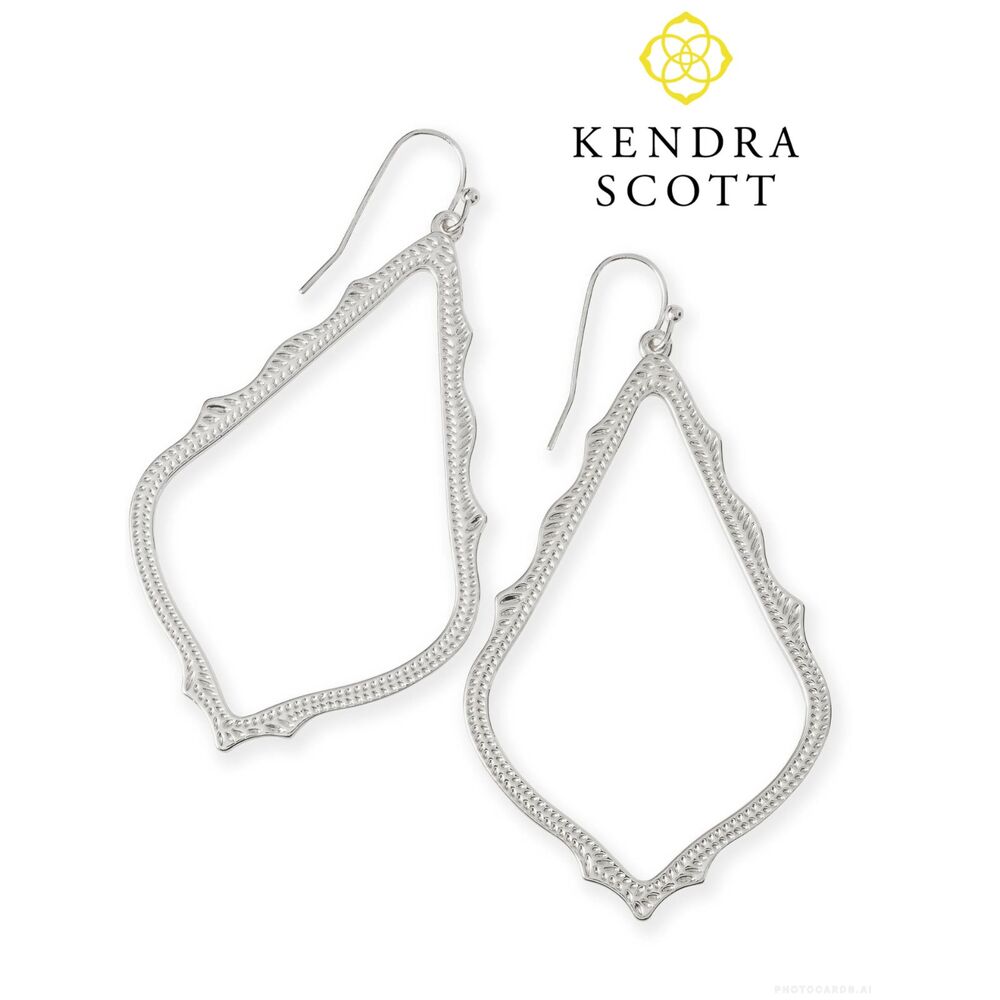 NWOT Kendra Scott Sophee Drop Earrings in Rhodium Silver
